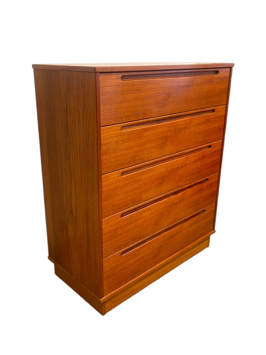 Vintage Danish Mid Century Modern Tallboy Dresser by Nils Jonsson for Torring Mobelfabrik