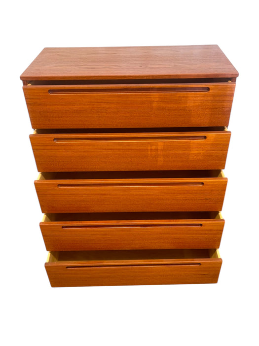 Vintage Danish Mid Century Modern Tallboy Dresser by Nils Jonsson for Torring Mobelfabrik