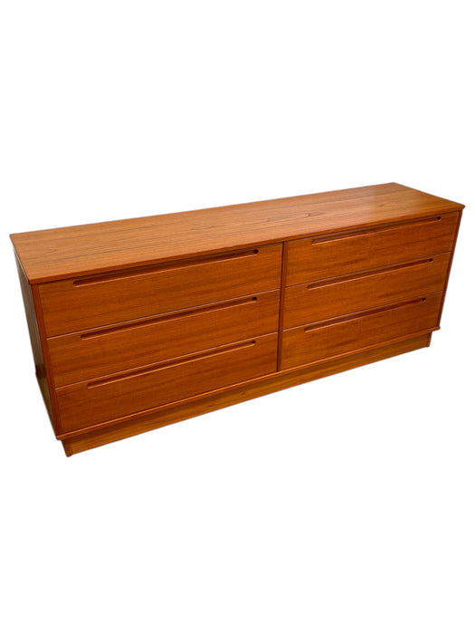 Vintage Danish Mid Century Modern Teak 6 Drawer Dresser by Nils Jonsson for Torring Mobelfabrik