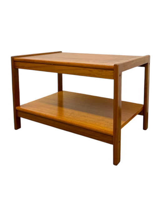 Vintage Danish Mid Century Modern Teak Two-Tier Side Table