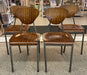 Vintage Danish Modern Chairs With Metal Frame. Set of 4.
