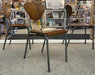 Vintage Danish Modern Chairs With Metal Frame. Set of 4.