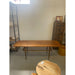 Vintage Danish Modern Coffee Table With Ornate Rosewood Grain and Wicker Shelf