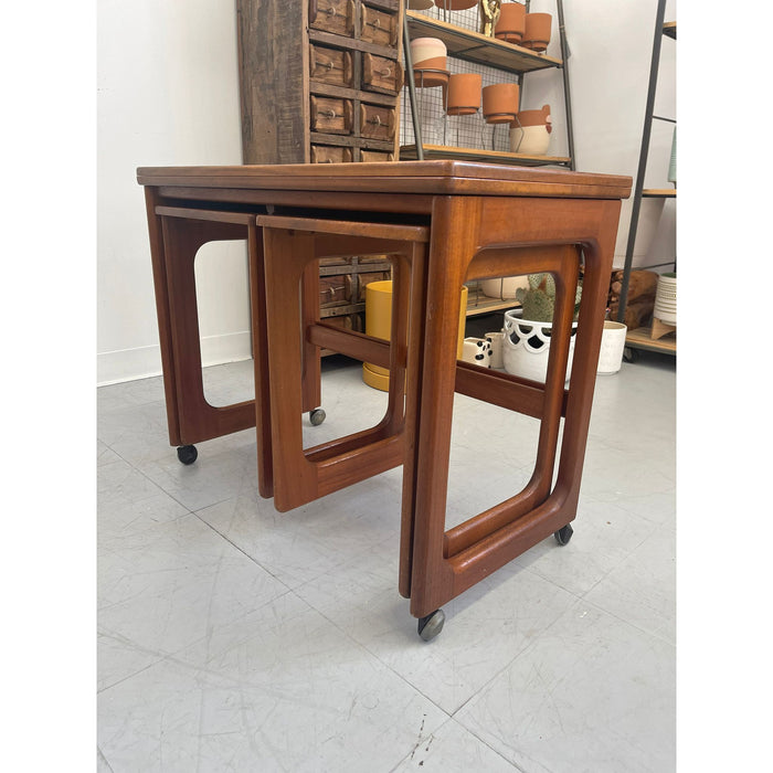 Vintage Danish Modern Nesting Table With Flip Top Uk Import