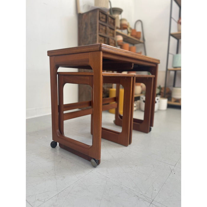 Vintage Danish Modern Nesting Table With Flip Top Uk Import