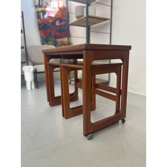 Vintage Danish Modern Nesting Table With Flip Top Uk Import