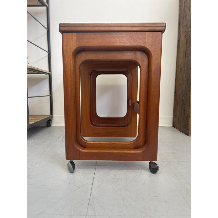 Vintage Danish Modern Nesting Table With Flip Top Uk Import