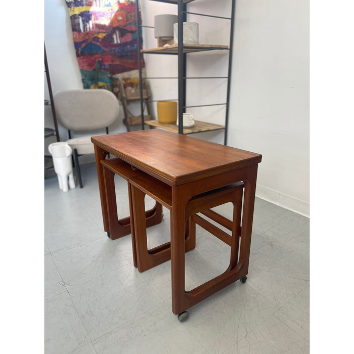 Vintage Danish Modern Nesting Table With Flip Top Uk Import
