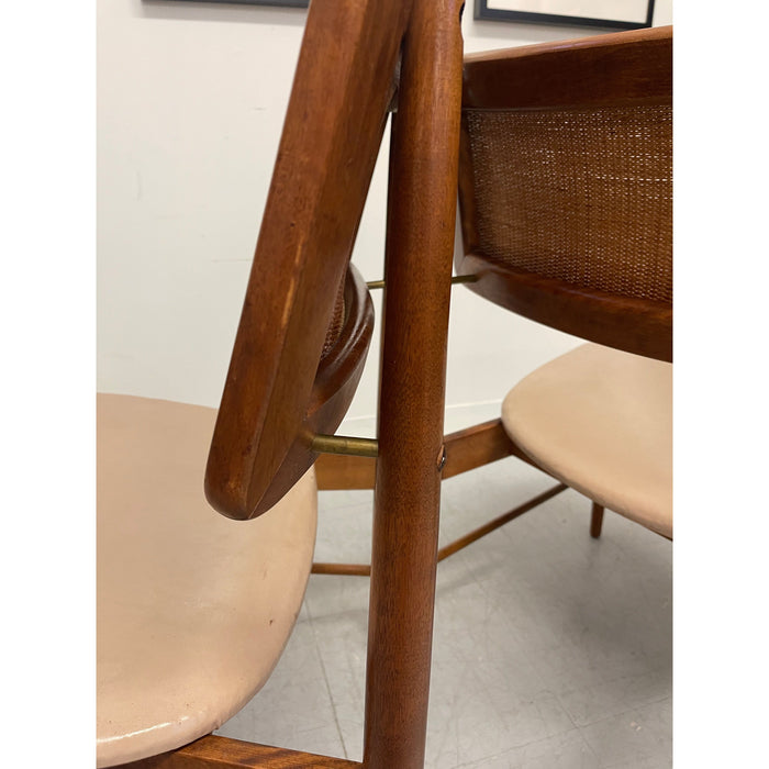 Vintage Danish Modern Style Pair of Rattan Chairs