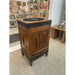 Vintage Dutch Colonial Style Cabinet With Carved Wood Accents.