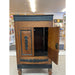 Vintage Dutch Colonial Style Cabinet With Carved Wood Accents.