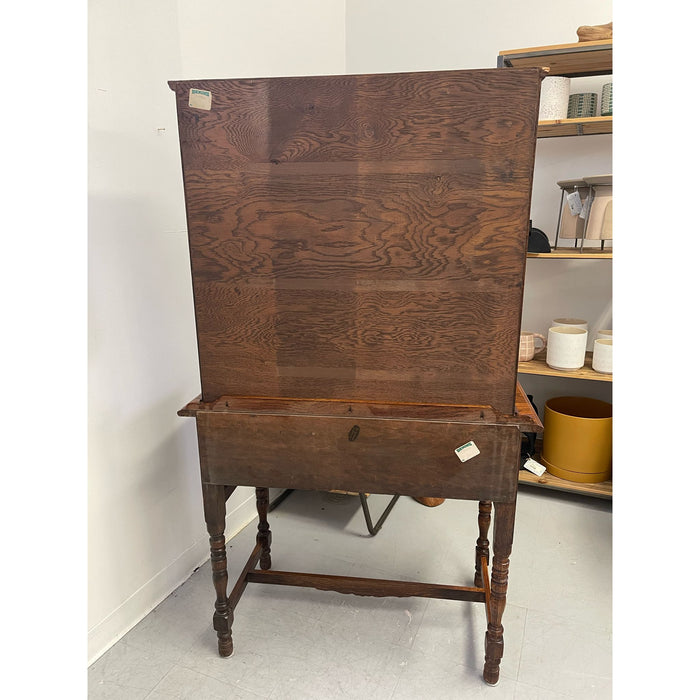 Vintage Early American Style Two Piece Hutch and Console Table.