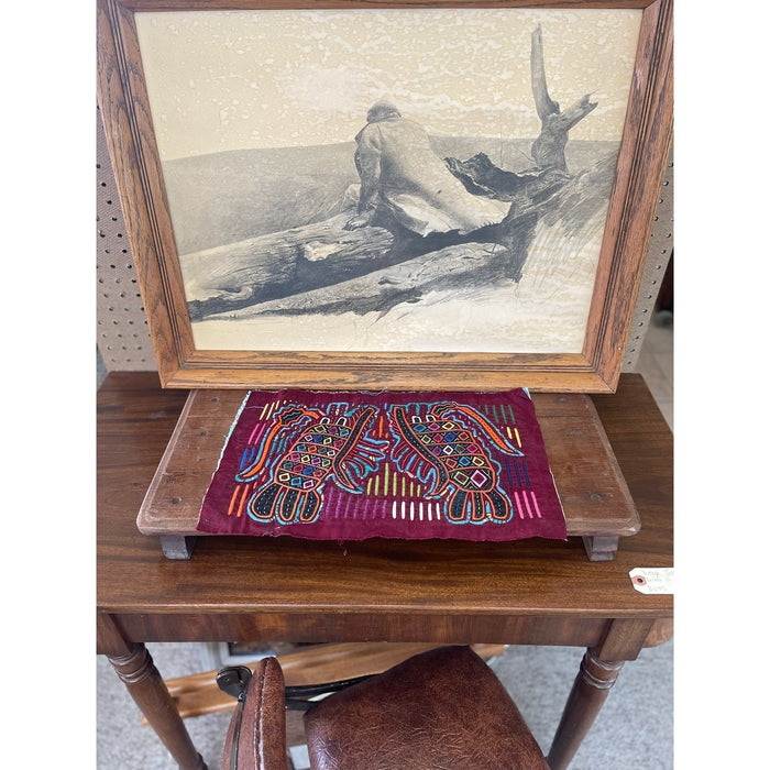 Vintage Embroidery Maroon Fabric