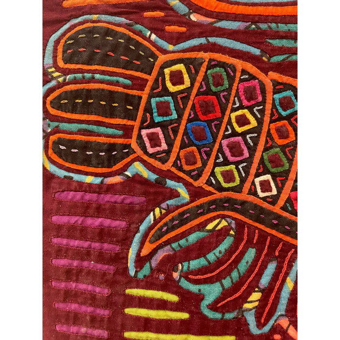 Vintage Embroidery Maroon Fabric