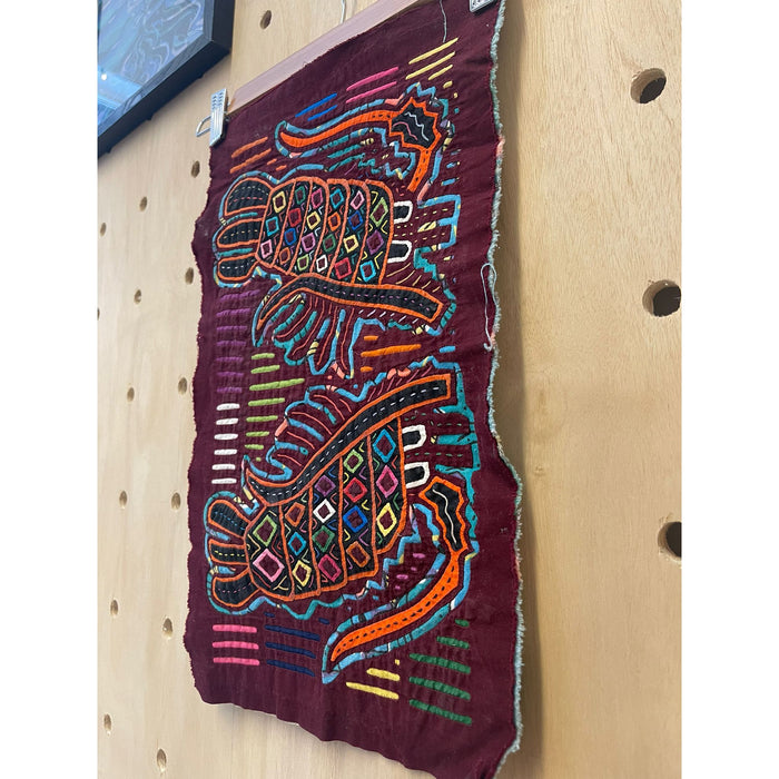 Vintage Embroidery Maroon Fabric