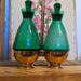 Vintage Emerald Glo Art Deco mid century modern Glasses set.(online purchase only)
