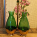 Vintage Emerald Glo Art Deco mid century modern Glasses set.(online purchase only)
