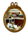 Vintage Empire Style Round Mirror with Gilt Wood Frame