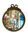 Vintage Empire Style Round Mirror with Gilt Wood Frame