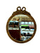 Vintage Empire Style Round Mirror with Gilt Wood Frame