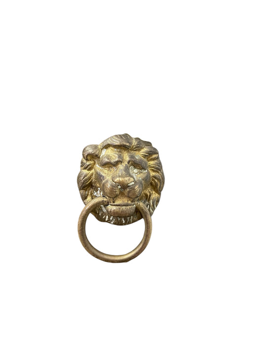 Vintage English Regency Brass Finished Lion-head Entryway Umbrella Stand