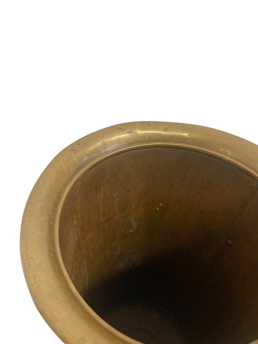 Vintage English Regency Brass Finished Lion-head Entryway Umbrella Stand