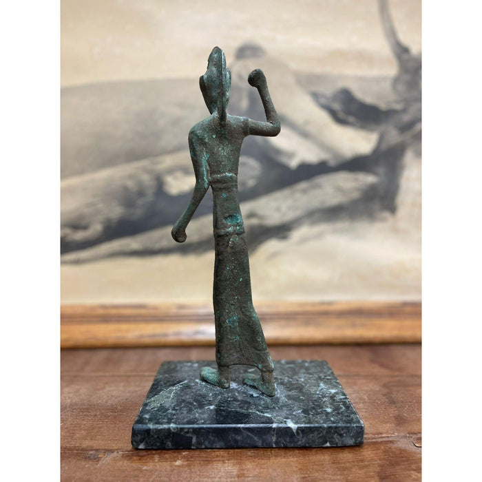 Vintage Figurine Sculpture of Warrior With Base