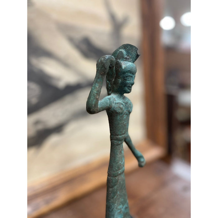 Vintage Figurine Sculpture of Warrior With Base