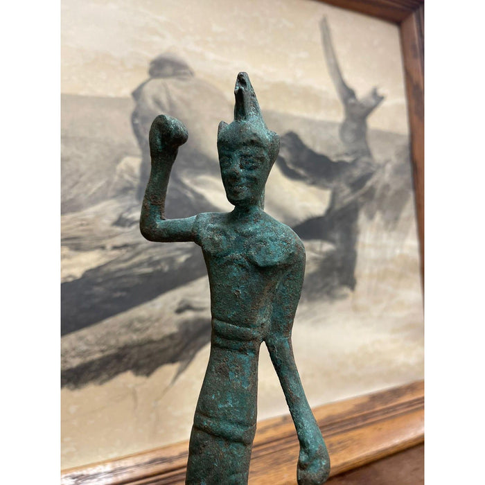 Vintage Figurine Sculpture of Warrior With Base