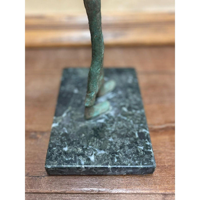 Vintage Figurine Sculpture of Warrior With Base