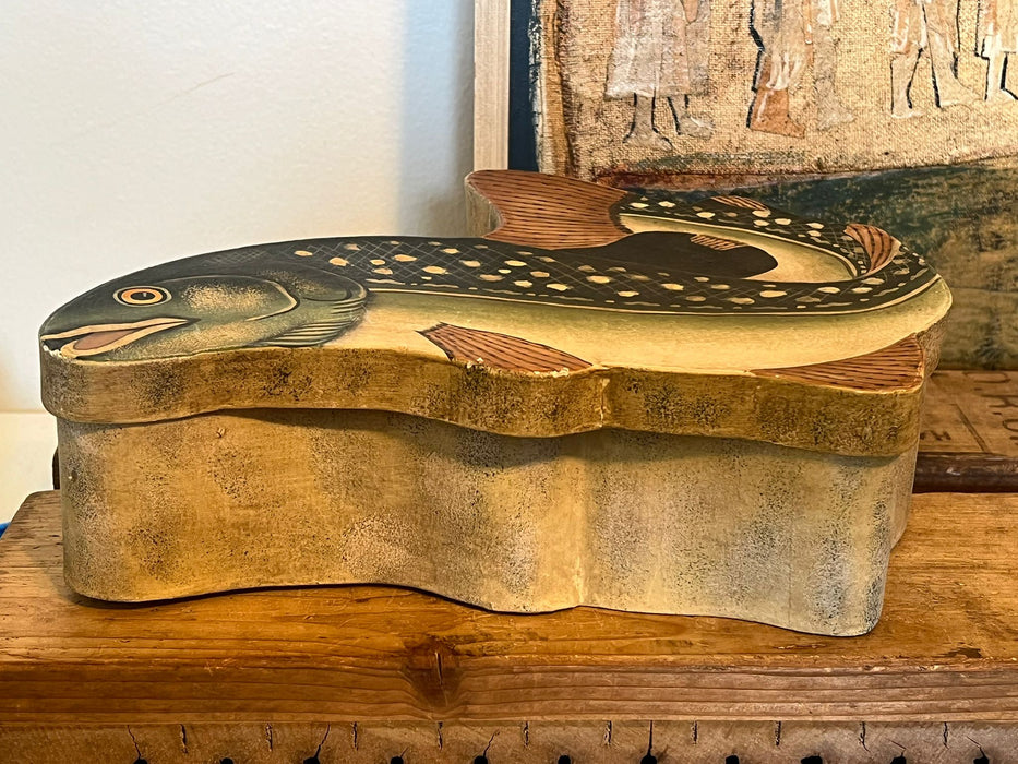Vintage Fish Shaped Storage Box