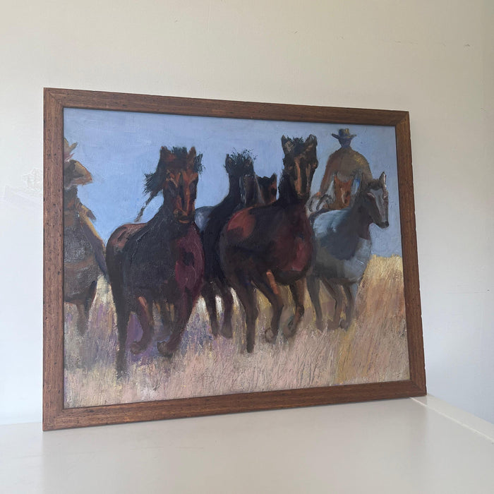 Vintage Framed Abstract Painting