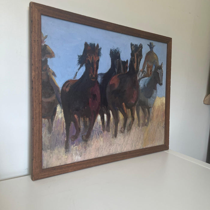 Vintage Framed Abstract Painting