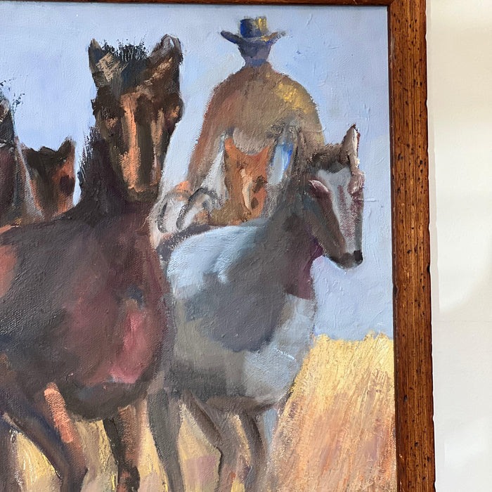 Vintage Framed Abstract Painting