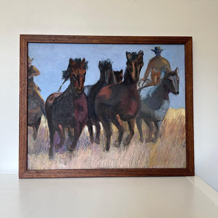 Vintage Framed Abstract Painting