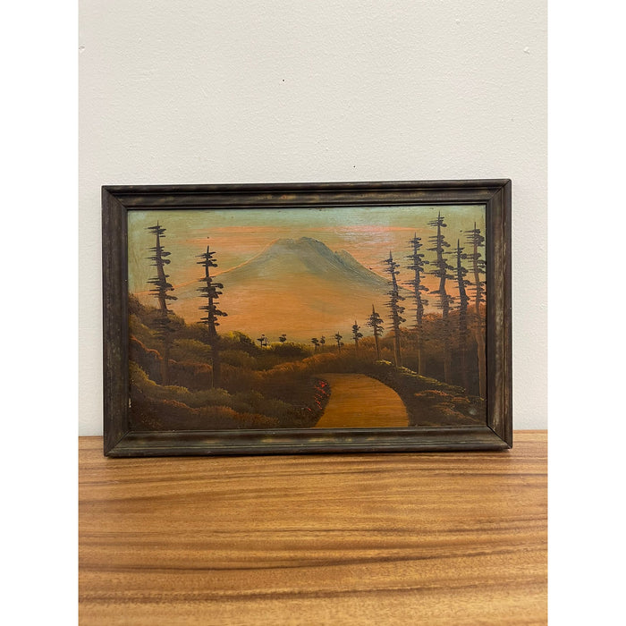 Vintage Framed Original Signed Painting of Mount Rainier