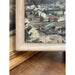 Vintage Framed Original Tinted Photograph of Mountain Side Cityscape