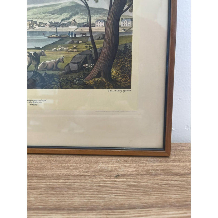 Vintage Framed Scenic Print of Montreal St. Helens Island by J Gray.