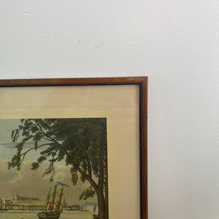 Vintage Framed Scenic Print of Quebec From Point by J Gray