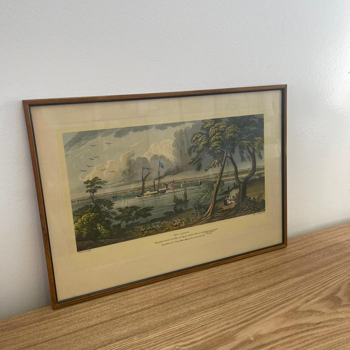 Vintage Framed Scenic Print of York From Gibraltar Point by J Gray