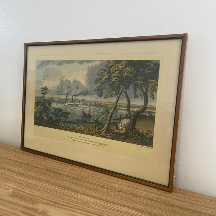 Vintage Framed Scenic Print of York From Gibraltar Point by J Gray