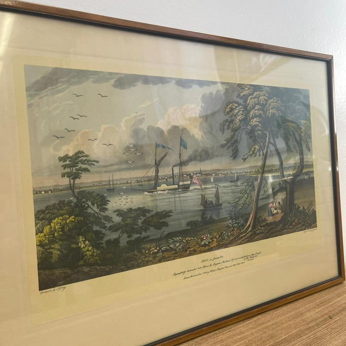 Vintage Framed Scenic Print of York From Gibraltar Point by J Gray