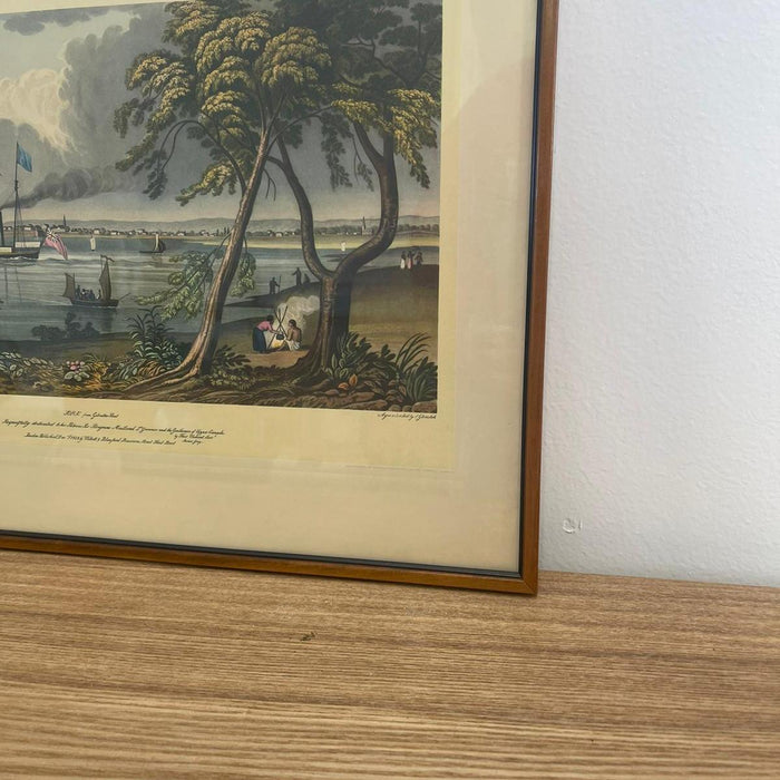 Vintage Framed Scenic Print of York From Gibraltar Point by J Gray