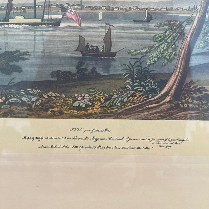 Vintage Framed Scenic Print of York From Gibraltar Point by J Gray
