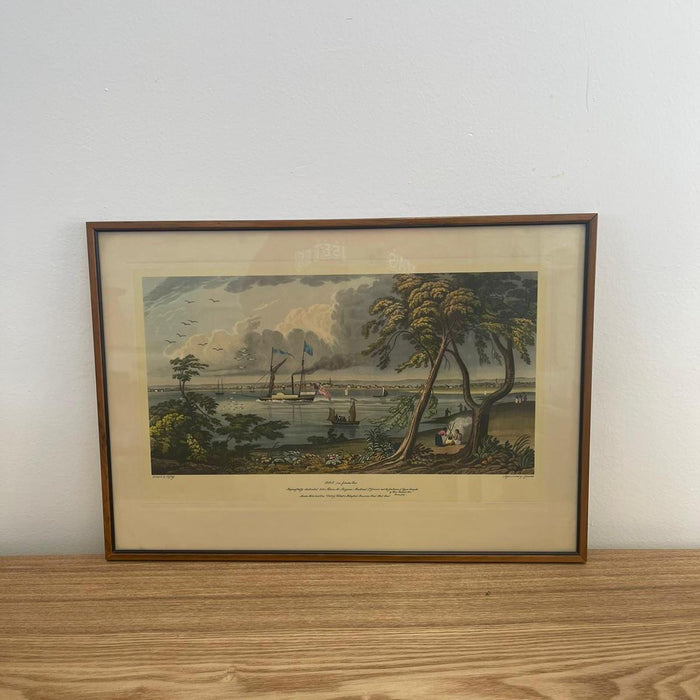 Vintage Framed Scenic Print of York From Gibraltar Point by J Gray