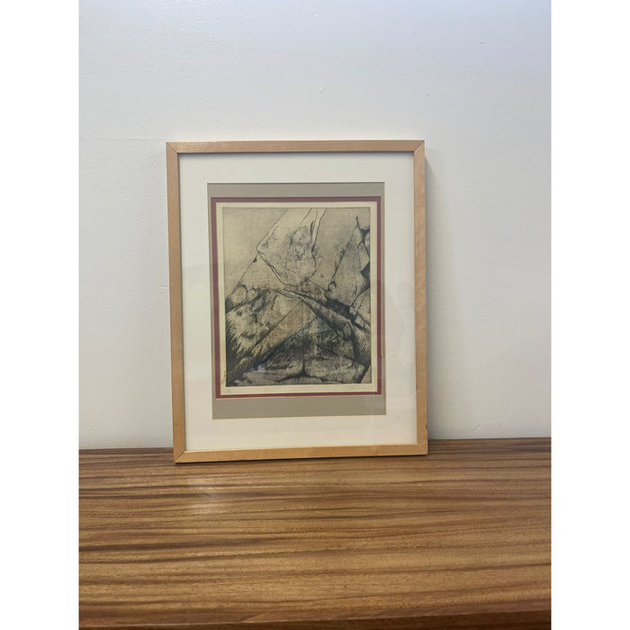 Vintage Framed Signed and Numbered Abstract Print.
