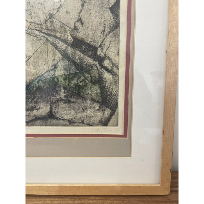 Vintage Framed Signed and Numbered Abstract Print.