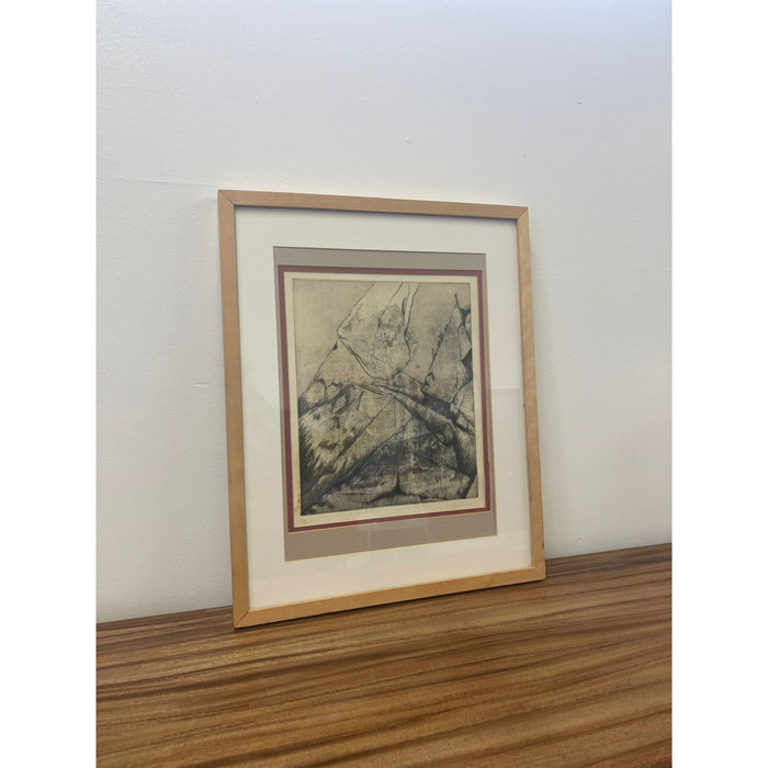 Vintage Framed Signed and Numbered Abstract Print.