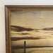 Vintage Framed Tinted Photograph of Beach Landscape.