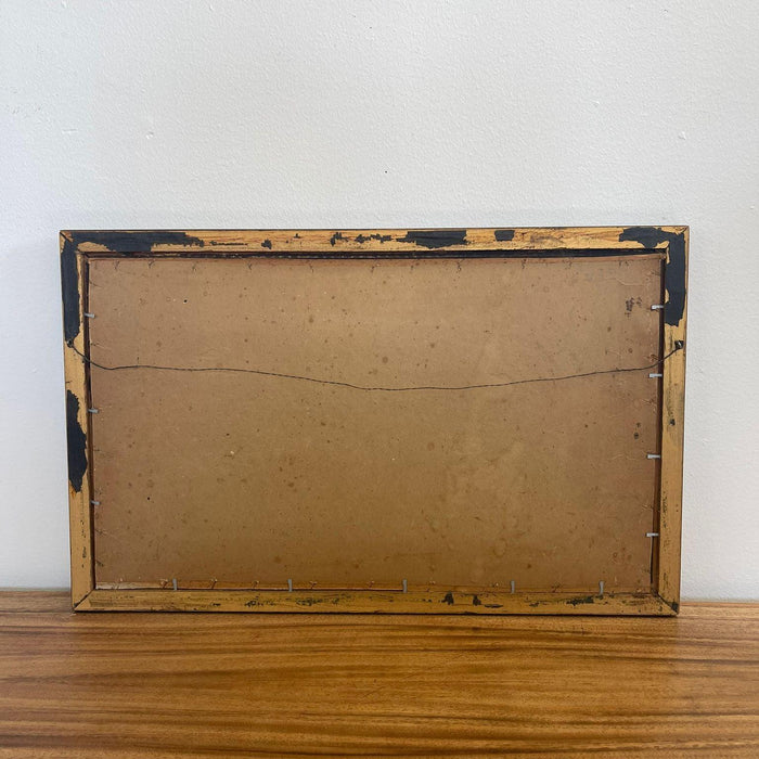 Vintage Framed Tinted Photograph of Beach Landscape.